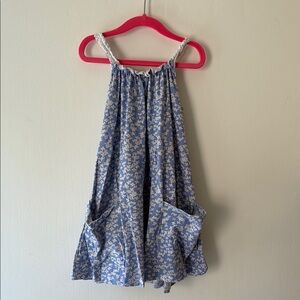 Blue Floral Sundress Casual Resort Wear